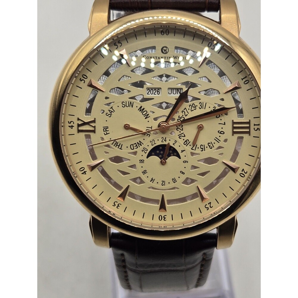 Constantin Weisz Rose Gold Tone Men's Multi-complication Automatic Watch. 46mm.